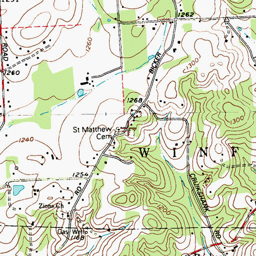 Topographic Map of Saint Matthew Church, PA