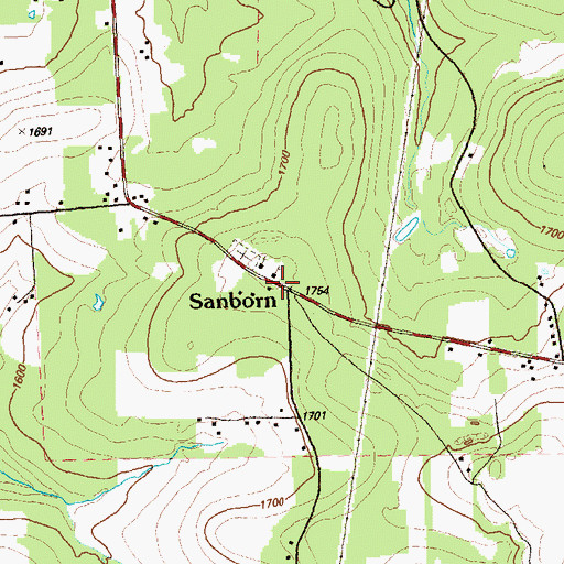 Topographic Map of Sanborn, PA