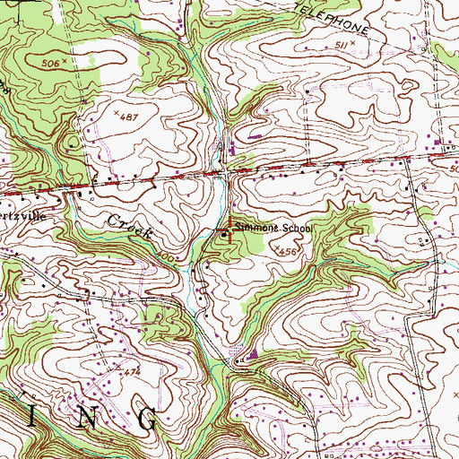 Topographic Map of Simmons School, PA