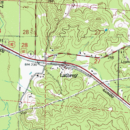 Topographic Map of Lathrop, AL