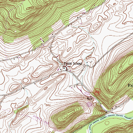 Topographic Map of Union School, PA