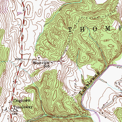 Topographic Map of Westview School, PA