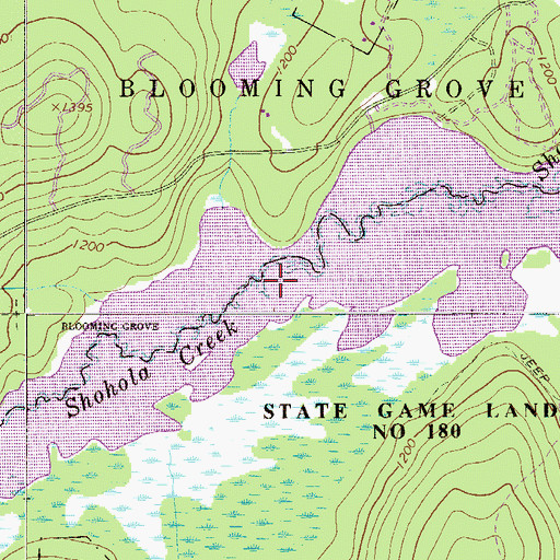 Topographic Map of Shohola Marsh Reservoir, PA