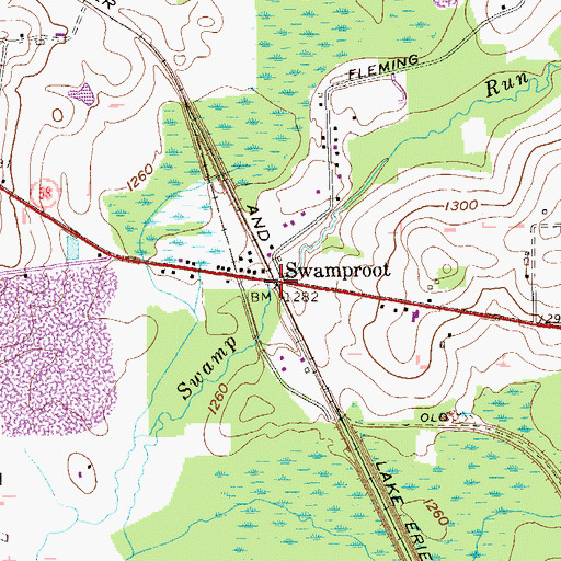 Topographic Map of McCoytown, PA
