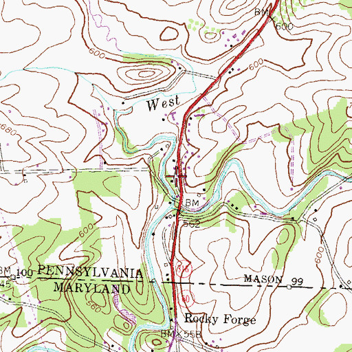 Topographic Map of Harrison School, PA