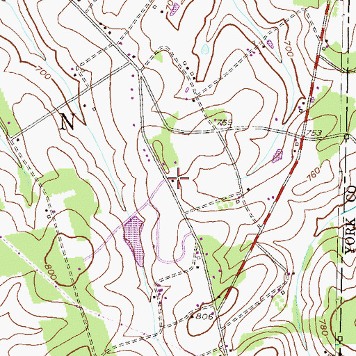 Topographic Map of Pine Grove School, PA