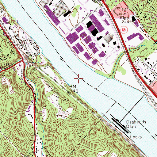 Topographic Map of Deadman Island (historical), PA
