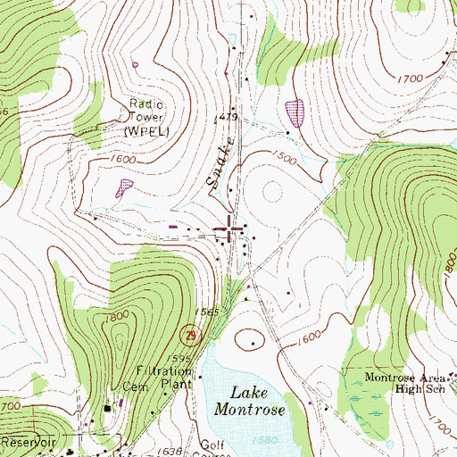 Topographic Map of Mott School, PA