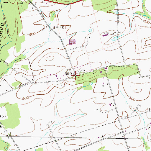 Topographic Map of Manada Furnace Church, PA