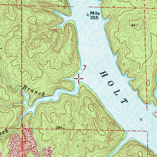 Topographic Map of Laurel Branch, AL