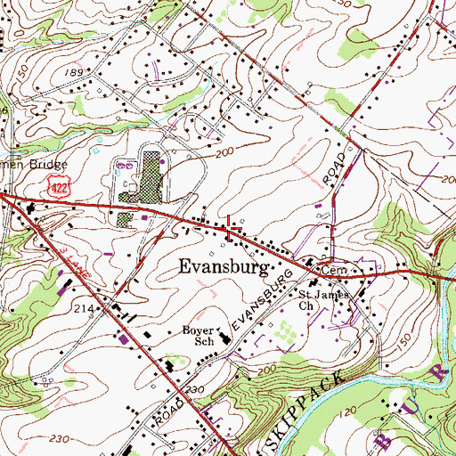 Topographic Map of Lower Providence Post Office (historical), PA