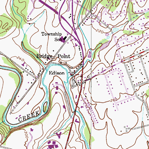 Topographic Map of Edison Post Office (historical), PA