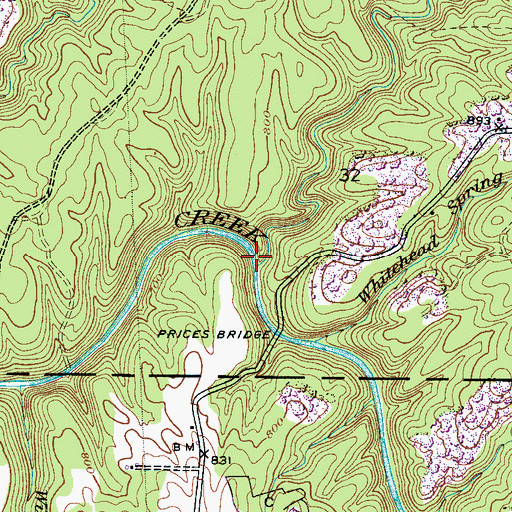 Topographic Map of Laurel Branch, AL