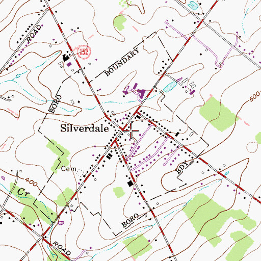 Topographic Map of Silverdale Post Office (historical), PA