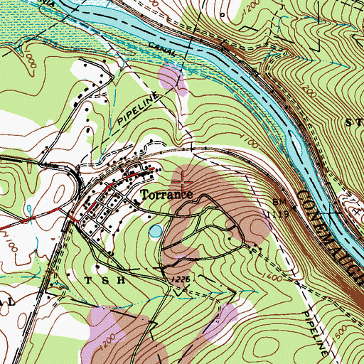 Topographic Map of Torrance Post Office (historical), PA