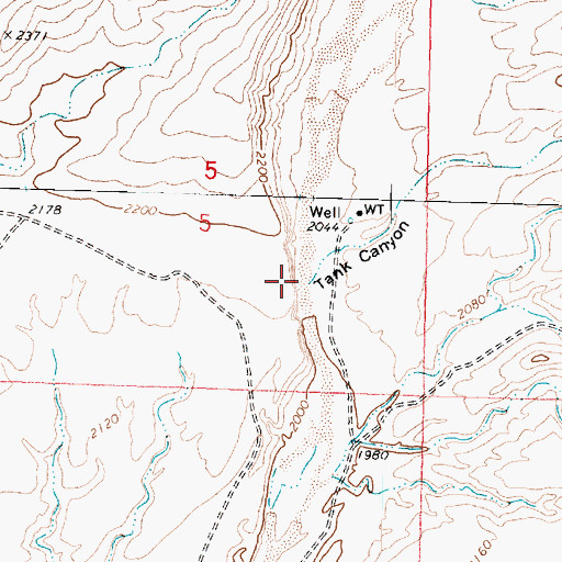 Topographic Map of Tank Canyon, AZ