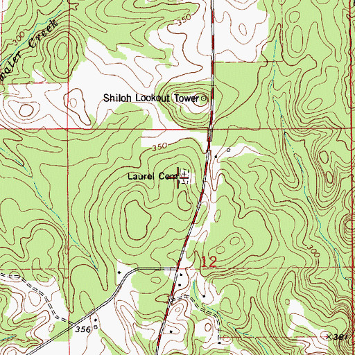Topographic Map of Laurel Presbyterian Cemetery, AL