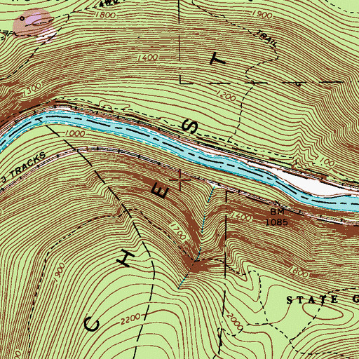 Topographic Map of Pine Ridge County Park, PA