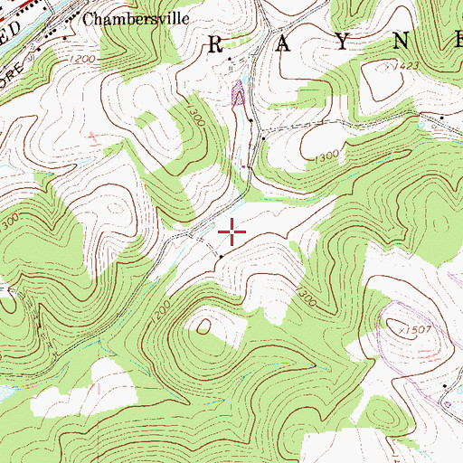 Topographic Map of Blue Spruce County Park, PA
