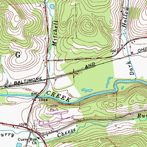 Topographic Map of Fishers Siding, PA