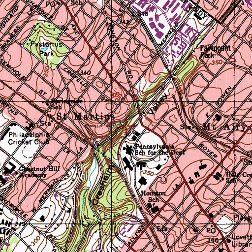 Topographic Map of The Grotto, PA