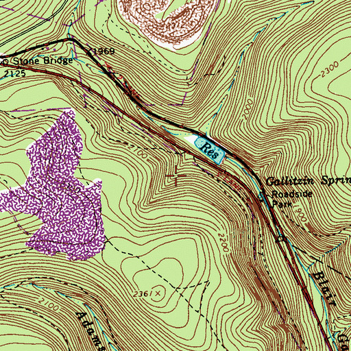 Topographic Map of Allegheny Portage Railroad National Historic Site, PA