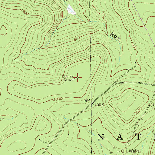 Topographic Map of Cherry Grove, PA