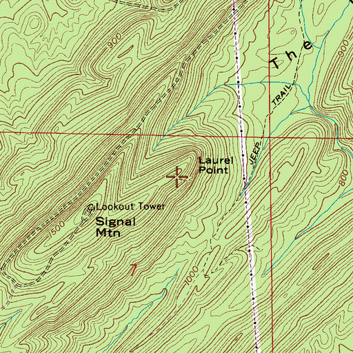 Topographic Map of Laurel Point, AL