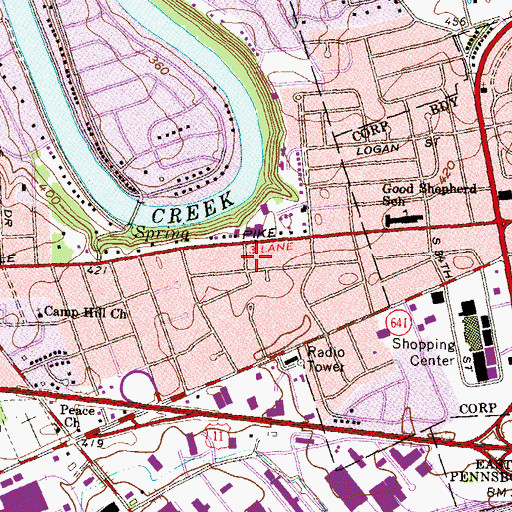 Topographic Map of Saint Timothy Church, PA