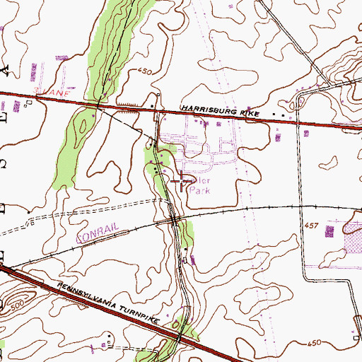Topographic Map of Liebys Trailer Park, PA