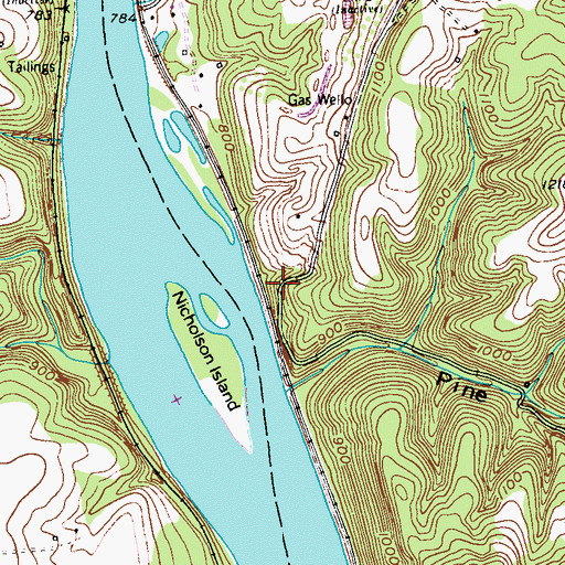 Topographic Map of Logansport Post Office (historical), PA