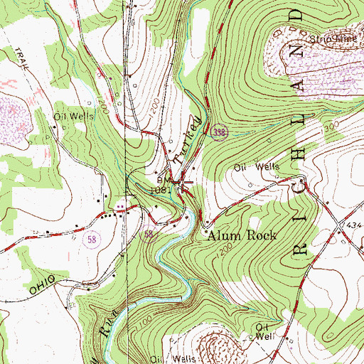 Topographic Map of Alum Rock Post Office (historical), PA