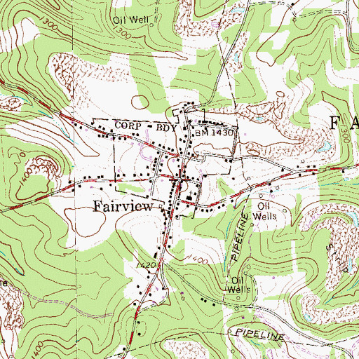 Topographic Map of Baldwin Post Office (historical), PA