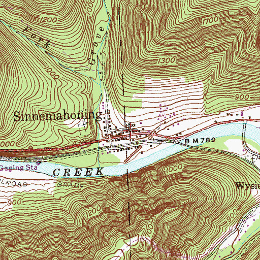 Topographic Map of Sinnemahoning Post Office (historical), PA