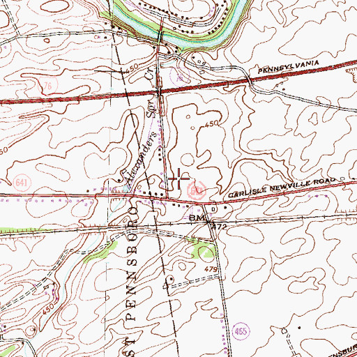 Topographic Map of Dickinson College, PA