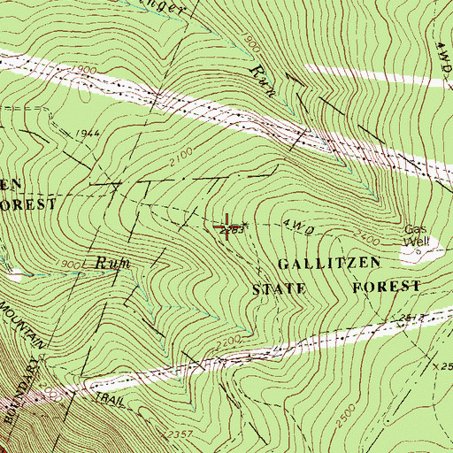 Topographic Map of Charles F Lewis Natural Area, PA