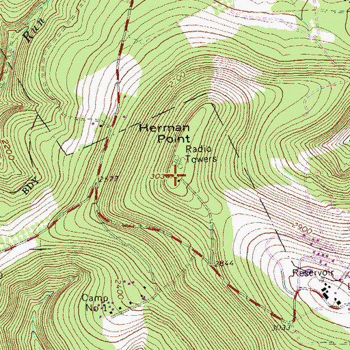 Topographic Map of Blue Knob Fire Tower, PA