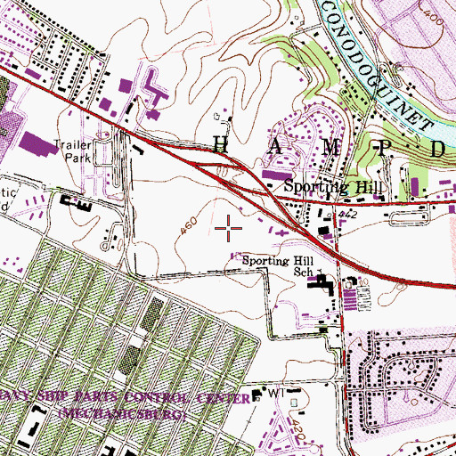 Topographic Map of Gateway Plaza, PA