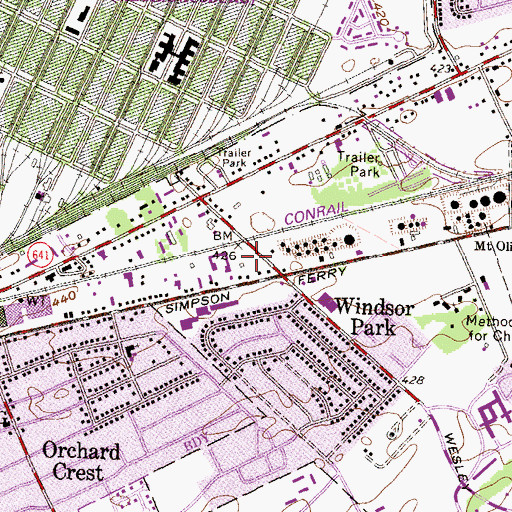 Topographic Map of Eastgate Shopping Center, PA