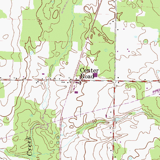 Topographic Map of Center Road Station Post Office (historical), PA