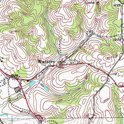 Topographic Map of Carr Post Office (historical), PA