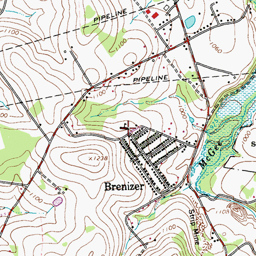 Topographic Map of Brenizer Elementary School (historical), PA