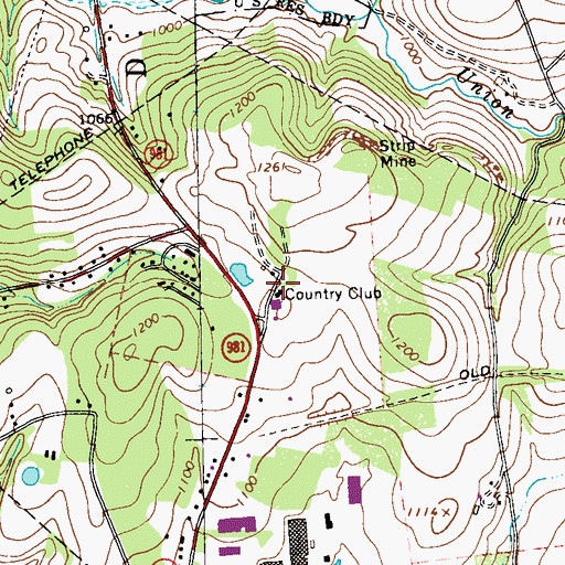 Topographic Map of Elks Golf Club, PA