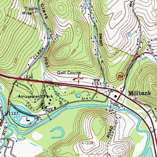 Topographic Map of Timberlinks Golf Course, PA