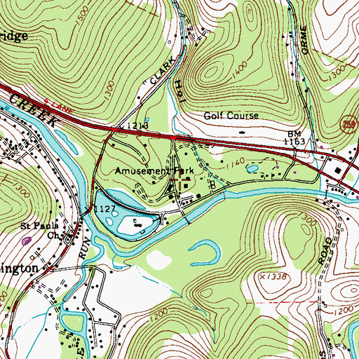 Topographic Map of Idlewild Park, PA