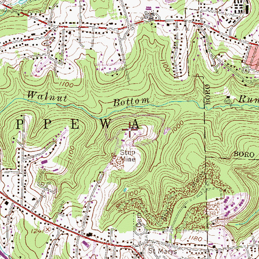 Topographic Map of Chippewa Park, PA