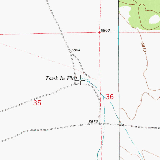 Topographic Map of Tank in Flat, AZ