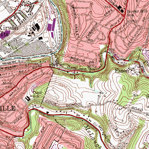 Topographic Map of Borland Post Office (historical), PA