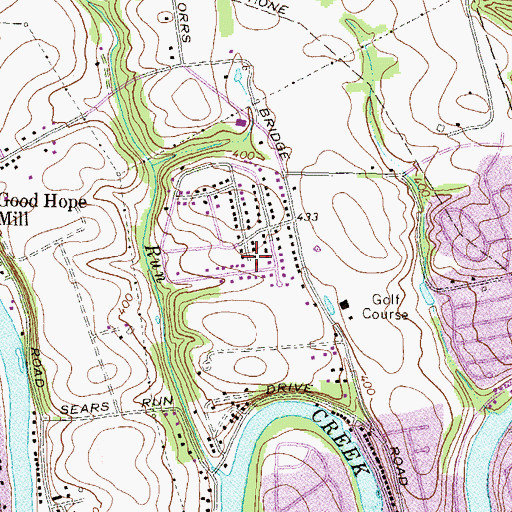 Topographic Map of Ridgeland, PA