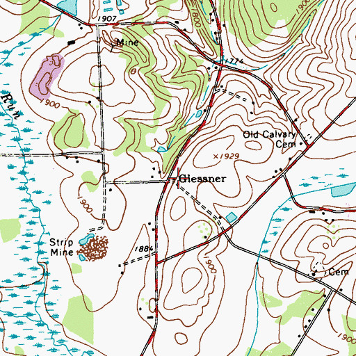 Topographic Map of Conner Post Office (historical), PA